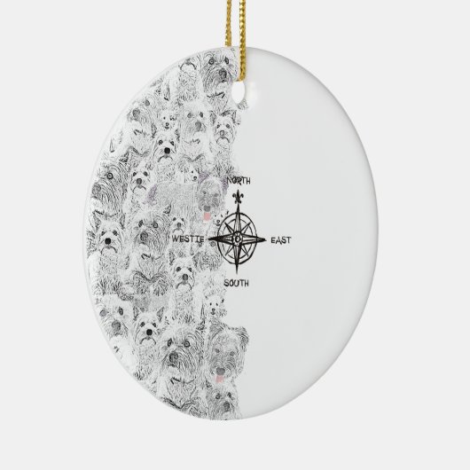 ノースサウスイースト&ウェスティードッグ セラミックオーナメント (右)
