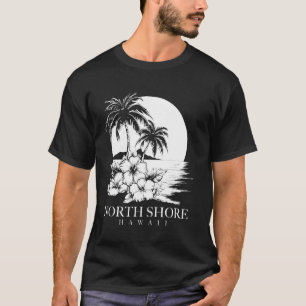 ノースショアハワイアロハハワイアンハイビスカスサーファー Tシャツ