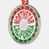 ノーススターカリフォルニアレッドグリーンスノーフレークオーナメント メタルオーナメント (左)
