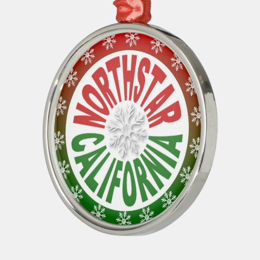 ノーススターカリフォルニアレッドグリーンスノーフレークオーナメント メタルオーナメント (左)