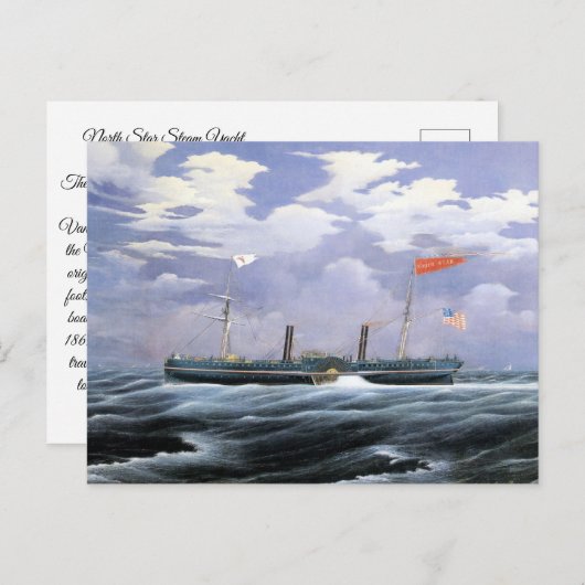 ノーススタースチームヨット1852 ポストカード (正面/裏面)