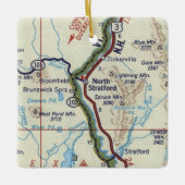 ノースストラットフォードNHヴィンテージの地図 セラミックオーナメント (正面)