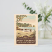 ノースストラドブロークアイランドオーストラリアイラストレーション ポストカード (スタンド正面)
