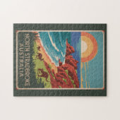 ノースストラドブロークアイランドカンガルーイラストレーション ジグソーパズル (横)