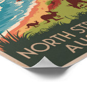 ノースストラドブロークアイランドカンガルーイラストレーション ポスター (角)