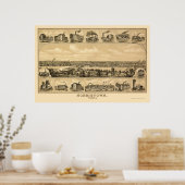 ノースタウンPAパノラママップ – 1881 ポスター (キッチン)