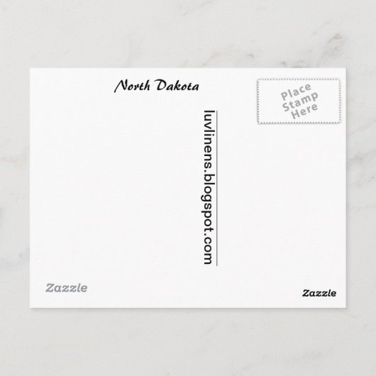 ノースダコタからの挨拶 ポストカード (裏面)
