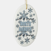 ノースダコタのクリスマス飾りに雪をかける セラミックオーナメント (右)