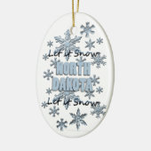 ノースダコタのクリスマス飾りに雪をかける セラミックオーナメント (左)