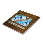 ノースダコタのナンバープレートの地図のセラミックタイル タイル (側面)