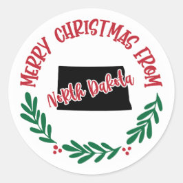 ノースダコタのホリデーステッカー ラウンドシール