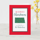 ノースダコタのメリークリスマス カード (黄色い花)