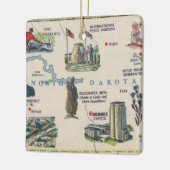 ノースダコタのヴィンテージの地図 セラミックオーナメント (左)