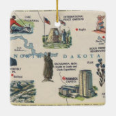 ノースダコタのヴィンテージの地図 セラミックオーナメント (裏面)