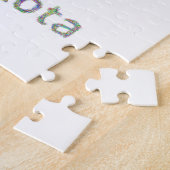 ノースダコタの地図 ジグソーパズル (側面)