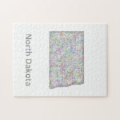 ノースダコタの地図 ジグソーパズル (横)