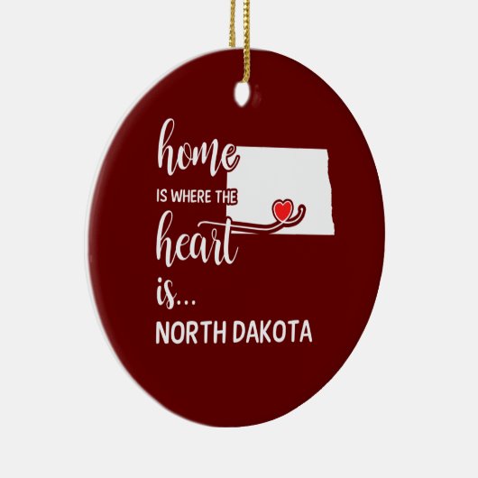 ノースダコタの家はハートだ セラミックオーナメント (右)