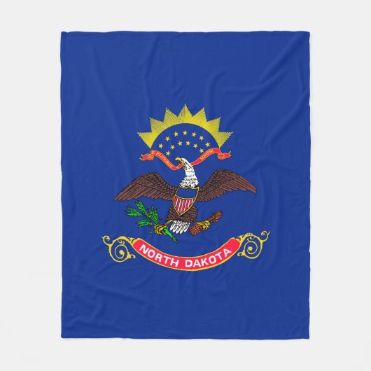 ノースダコタの州の旗のデザイン フリースブランケット (正面)