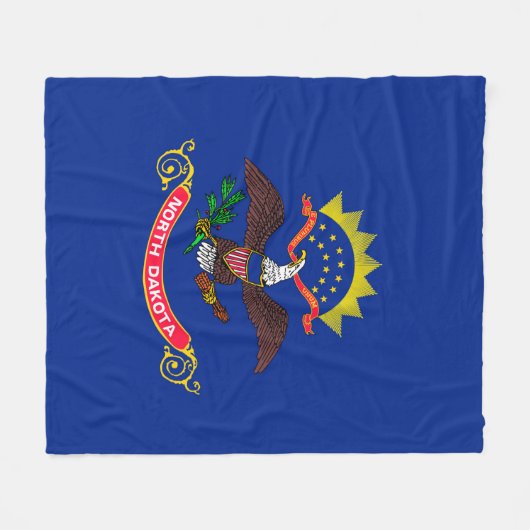 ノースダコタの州の旗のデザイン フリースブランケット (正面(横))