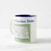 ノースダコタの記号及び地図 ツートーンマグカップ (正面左)