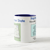 ノースダコタの記号及び地図 ツートーンマグカップ (中央)