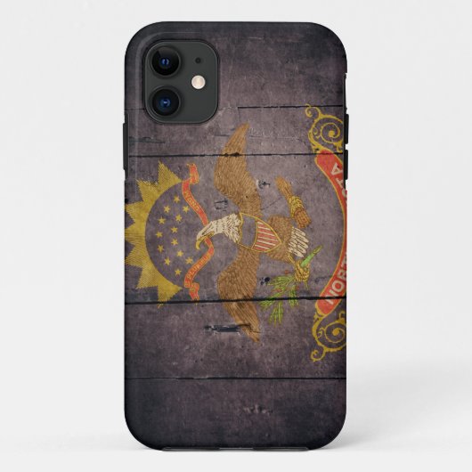 ノースダコタの険しい木製の旗 Case-Mate iPhoneケース (裏面)