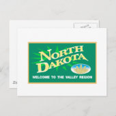 ノースダコタへようこそ – USA Road Sign ポストカード (正面/裏面)