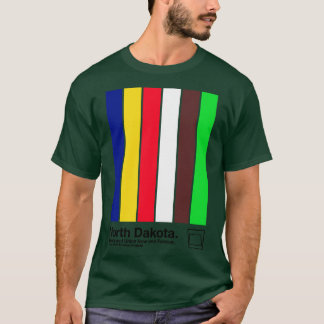 ノースダコタオリジナルミニマリストアートワークデザイン Tシャツ