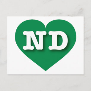 ノースダコタグリーンハート- I love ND ポストカード