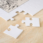 ノースダコタシェイプダコタンヴィンテージ写真の地図 ジグソーパズル (側面)