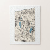ノースダコタシェイプダコタンヴィンテージ写真の地図 ジグソーパズル (縦)