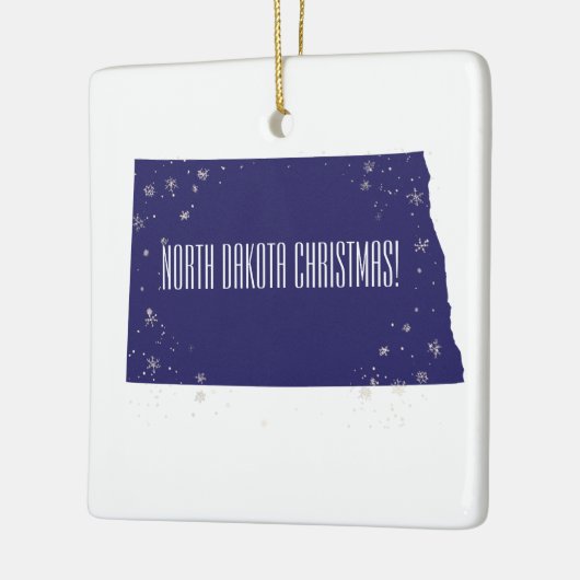 ノースダコタパーソナライズされたクリスマス セラミックオーナメント (左)