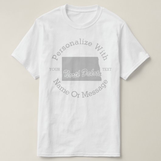 ノースダコタパーソナライズされたTシャツ州 Tシャツ (デザイン正面)