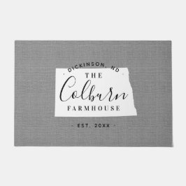 ノースダコタファミリーモノグラム州書類 ドアマット