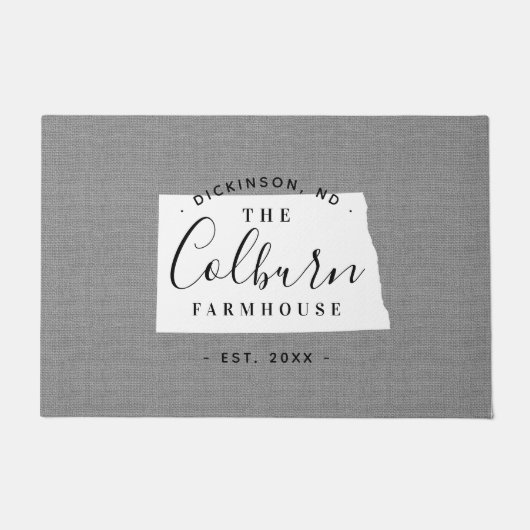 ノースダコタファミリーモノグラム州書類 ドアマット (正面)