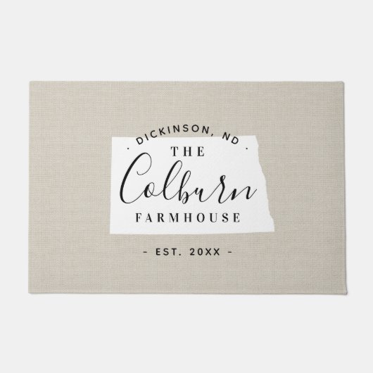 ノースダコタファミリーモノグラム州書類 ドアマット (正面)