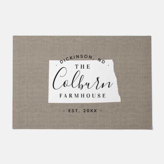 ノースダコタファミリーモノグラム州書類 ドアマット (正面)