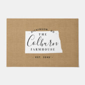 ノースダコタファミリーモノグラム州書類 ドアマット (正面)