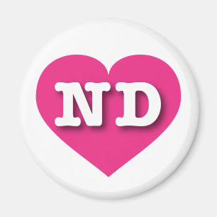 ノースダコタホットピンクハート- I love ND マグネット
