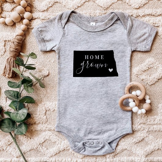ノースダコタホームグロウン州ティー ベビーボディスーツ