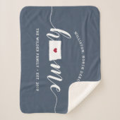 ノースダコタホーム州 パーソナライズされた シェルパブランケット (正面)
