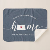 ノースダコタホーム州 パーソナライズされた シェルパブランケット (正面(横))