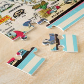 ノースダコタポストカードマップジグソーパズル ジグソーパズル (側面)