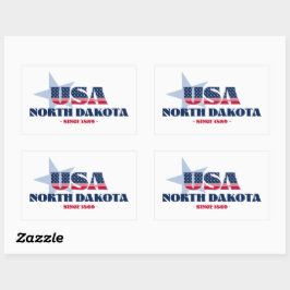 ノースダコタマイホーム州ステッカー 長方形シール