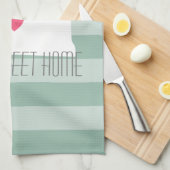 ノースダコタマップホーム州ラブカスタムズハート キッチンタオル (四つ折り)