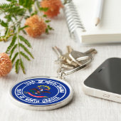 ノースダコタラウンドエンブレム キーホルダー (側面)