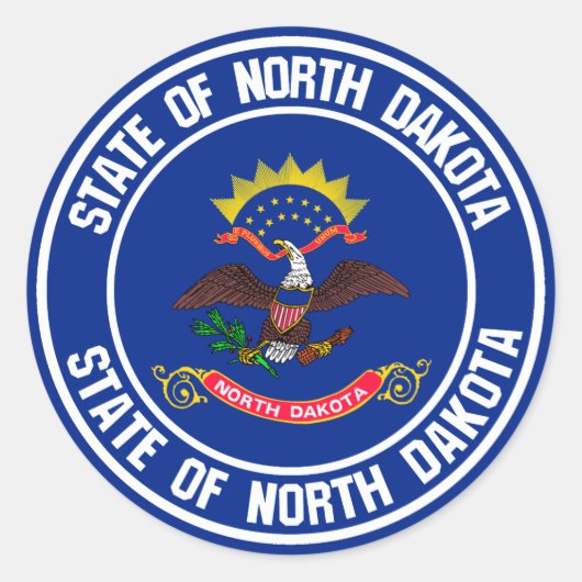 ノースダコタラウンドエンブレム ラウンドシール (正面)