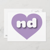 ノースダコタラベンダーハート- I love and ポストカード (正面/裏面)