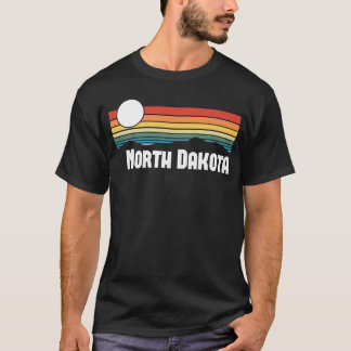 ノースダコタヴィンテージサンセット80sレトロサマー州 tシャツ
