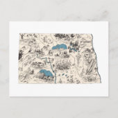ノースダコタヴィンテージ写真地図アンティーク図 ポストカード (正面)
